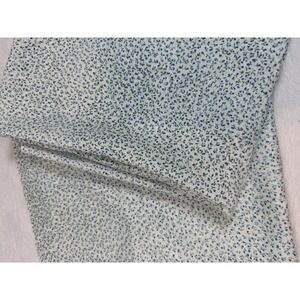 2 VTG Blue Floral Linen Fabric Pieces Cottage Grandma Coquette Feminine